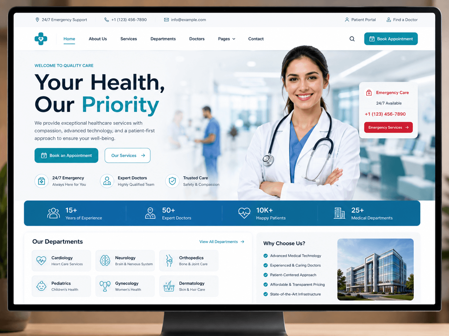 Healthcare website project preview