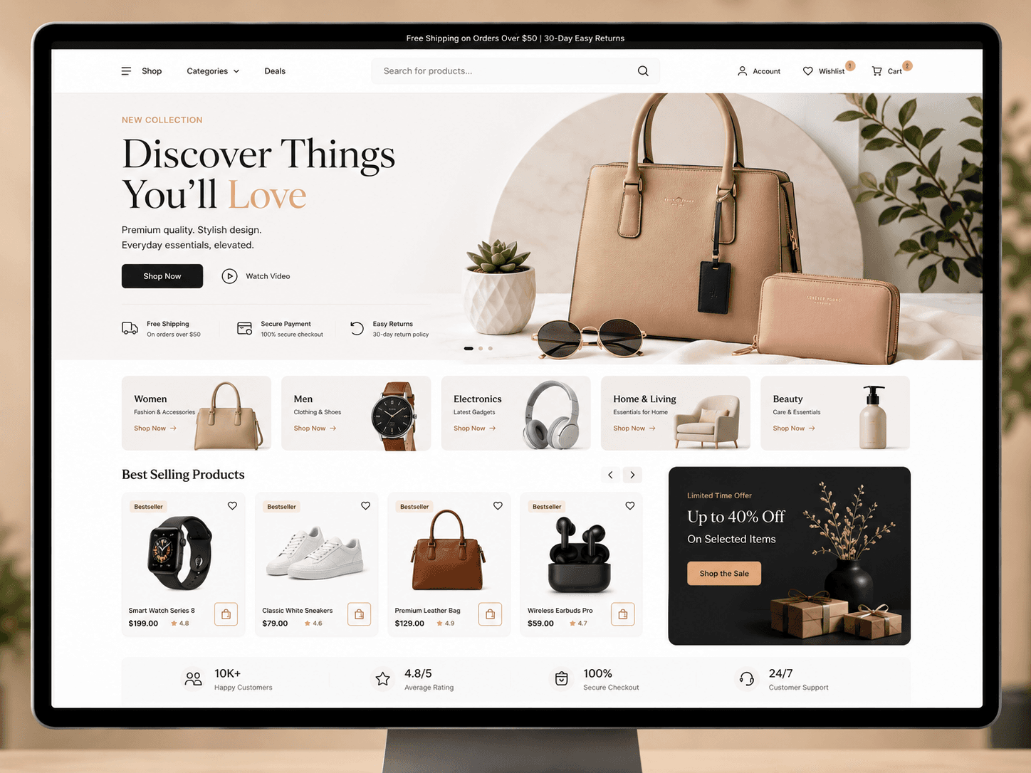 E-commerce website project preview