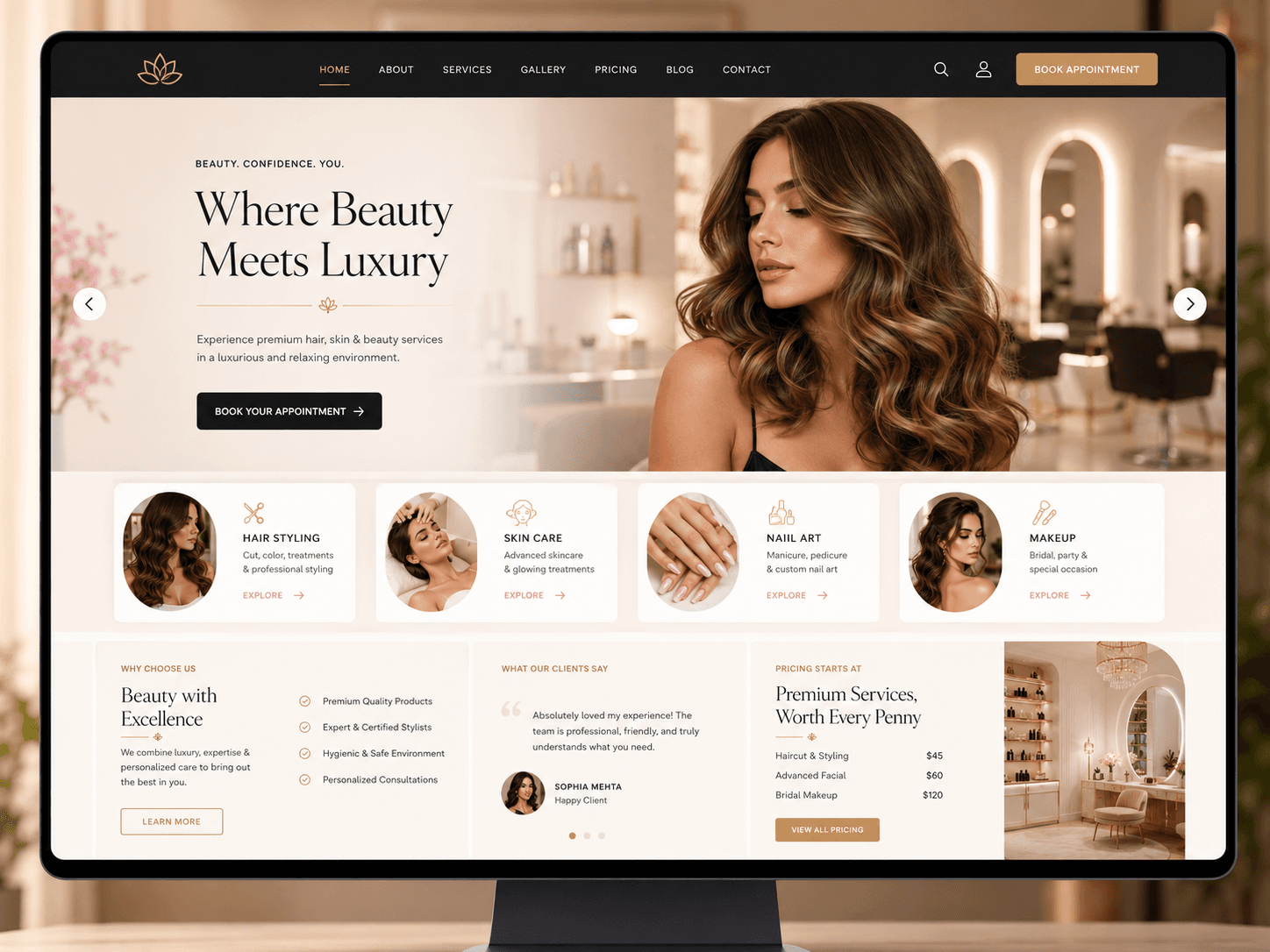 Salon Website project preview